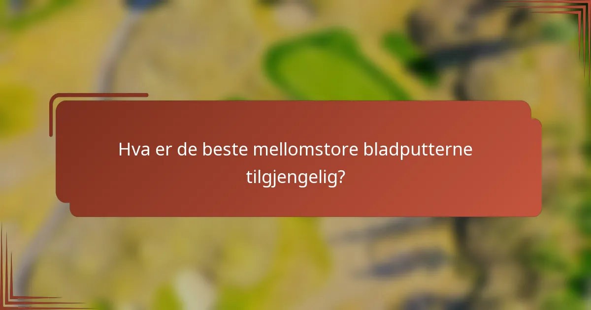 Hva er de beste mellomstore bladputterne tilgjengelig?