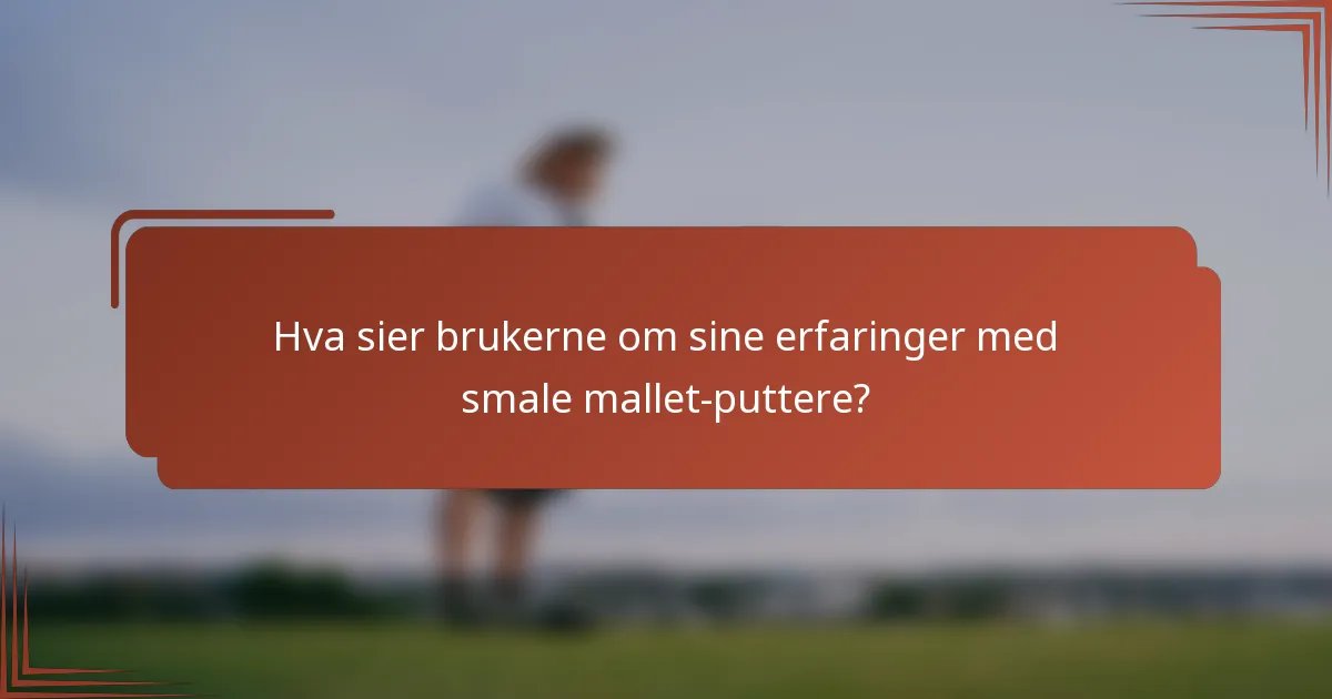 Hva sier brukerne om sine erfaringer med smale mallet-puttere?