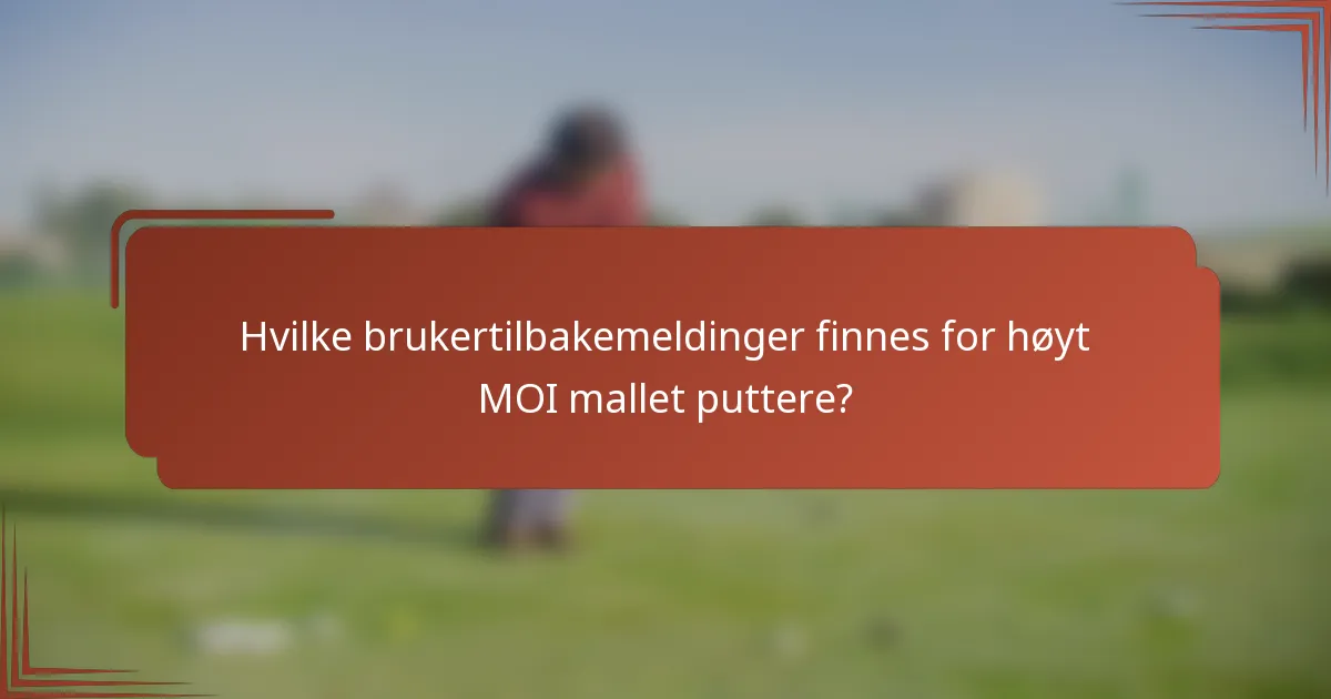 Hvilke brukertilbakemeldinger finnes for høyt MOI mallet puttere?