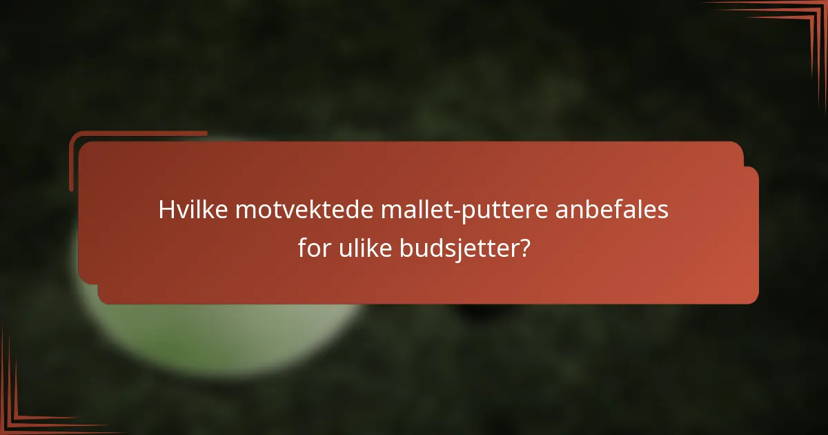 Hvilke motvektede mallet-puttere anbefales for ulike budsjetter?