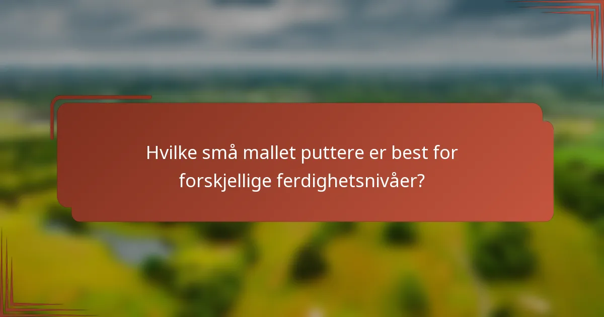 Hvilke små mallet puttere er best for forskjellige ferdighetsnivåer?