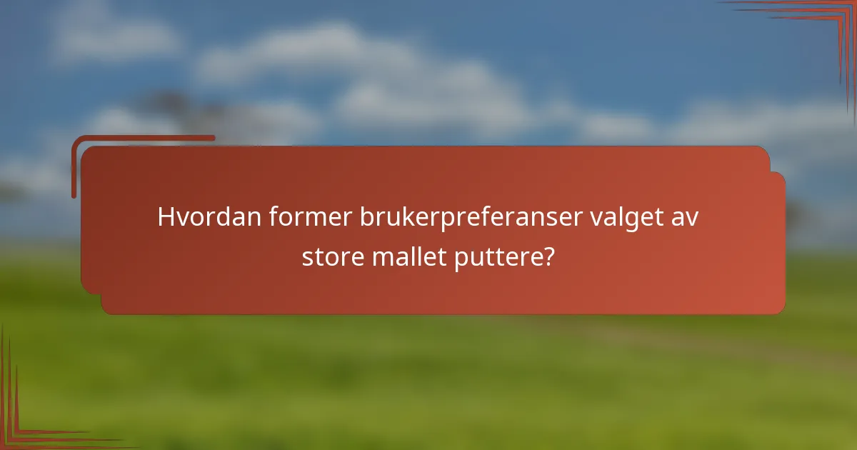 Hvordan former brukerpreferanser valget av store mallet puttere?