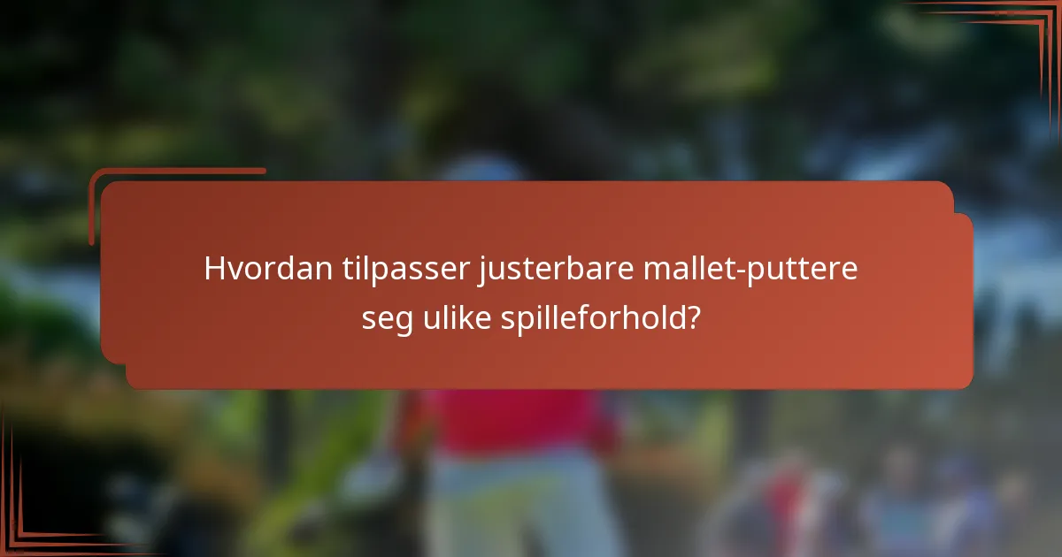 Hvordan tilpasser justerbare mallet-puttere seg ulike spilleforhold?
